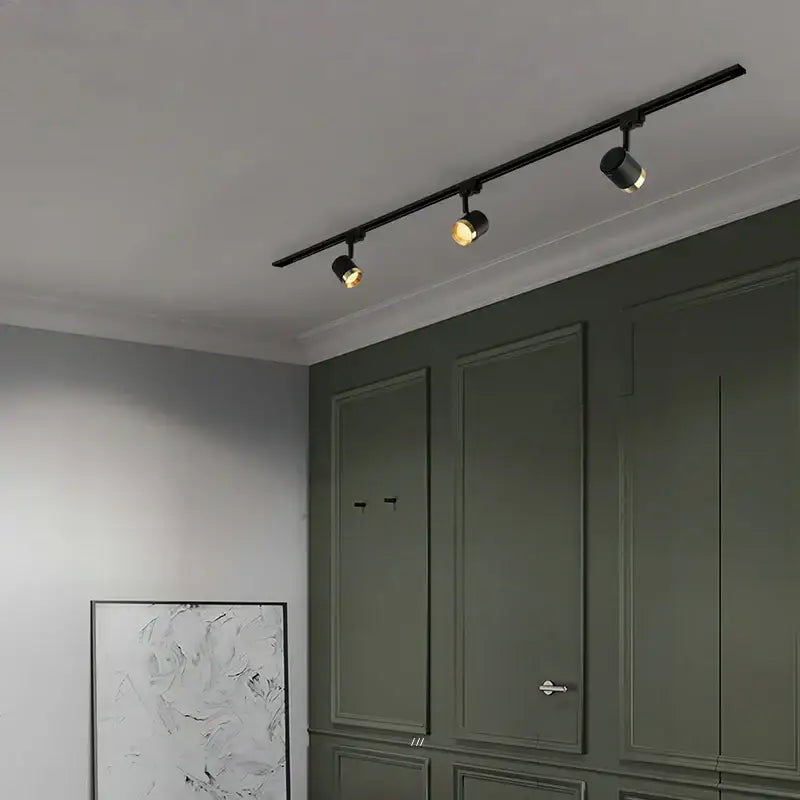 Modern black led track spotlight 3 light kitchen rail ceiling lamp