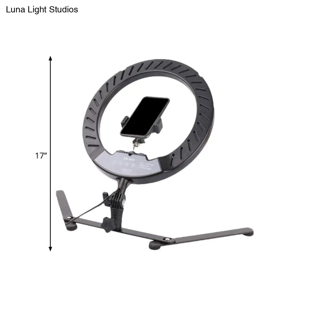 DecorBites™ Modern Black LED USB Fill-in Flash Lamp with Metallic Shade