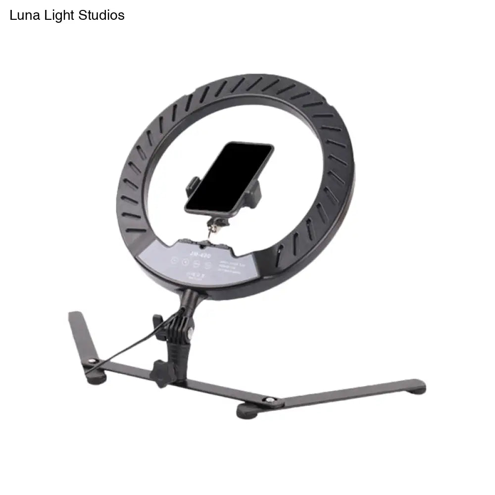 DecorBites™ Modern Black LED USB Fill-in Flash Lamp with Metallic Shade