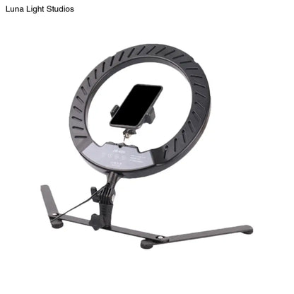 DecorBites™ Modern Black LED USB Fill-in Flash Lamp with Metallic Shade
