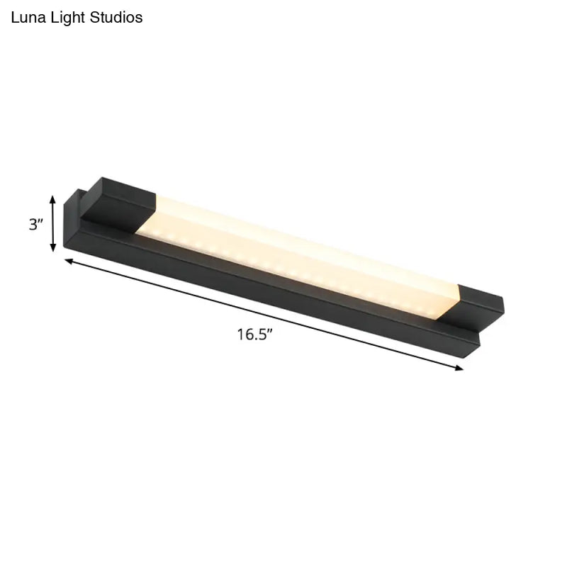 DecorBites™ Modern Black LED Vanity Mirror Light Wall Mounted Lamp - Simple Straight Design with Warm/White Light