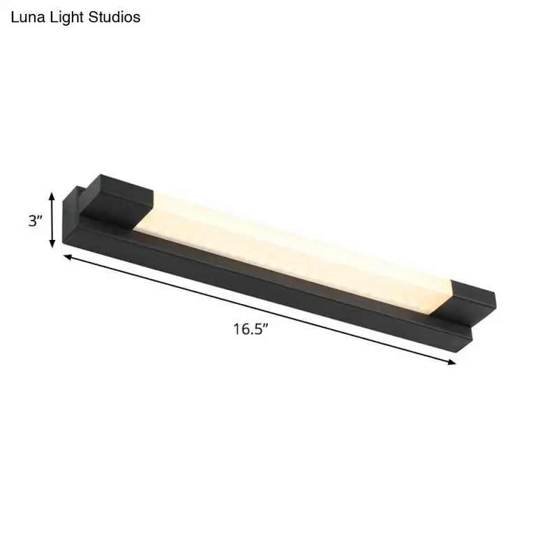 Modern black led vanity mirror light warm white bathroom lamp