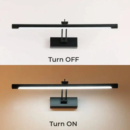 Modern black led vanity wall lamp with adjustable arm bathroom
