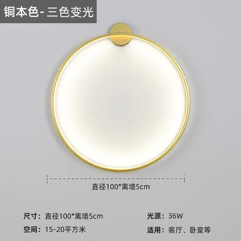 Modern black led wall circle light – living room ring sconce