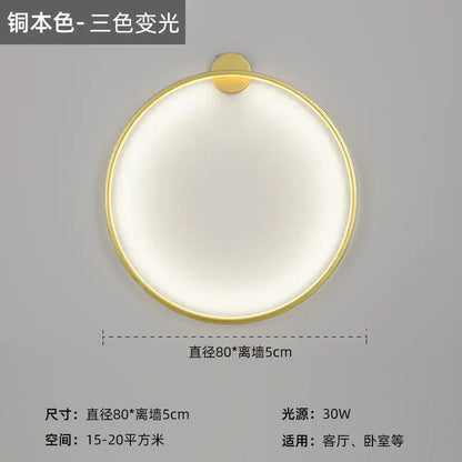 Modern black led wall circle light – living room ring sconce