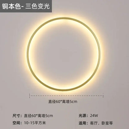 Modern black led wall circle light – living room ring sconce