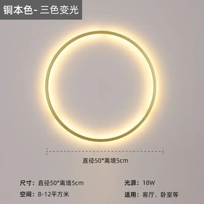 Modern black led wall circle light – living room ring sconce