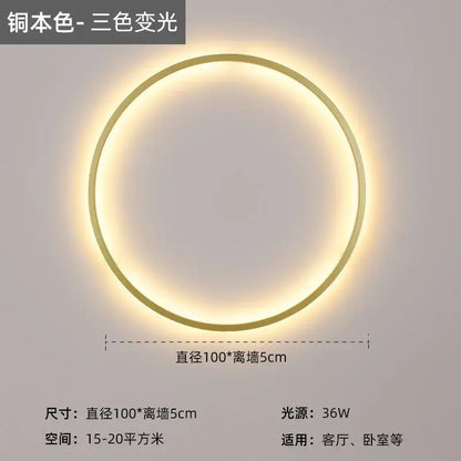 Modern black led wall circle light – living room ring sconce