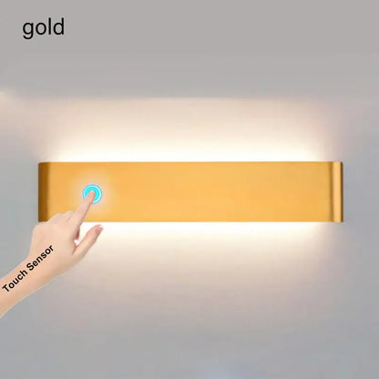 Modern black led wall lamp bedroom touch sensor light
