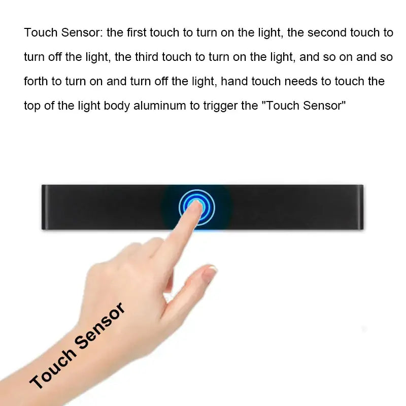 Modern black led wall lamp bedroom touch sensor light