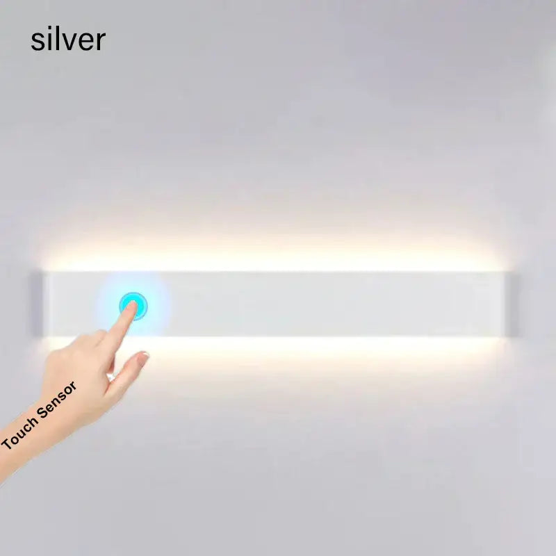 Modern black led wall lamp bedroom touch sensor light