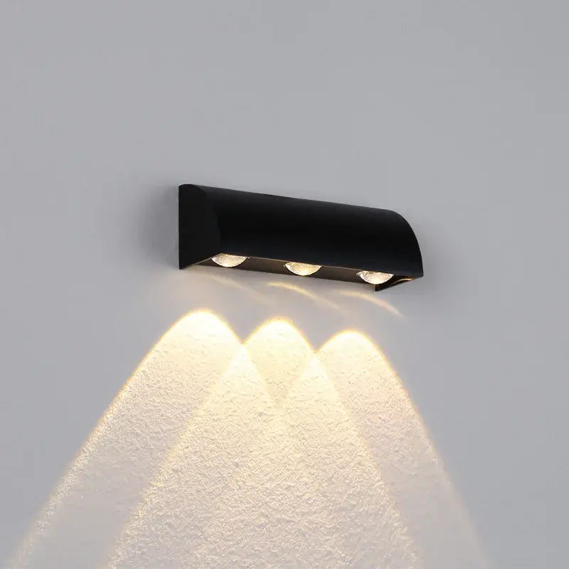Modern black led wall lamp bedroom waterproof lighting fixture