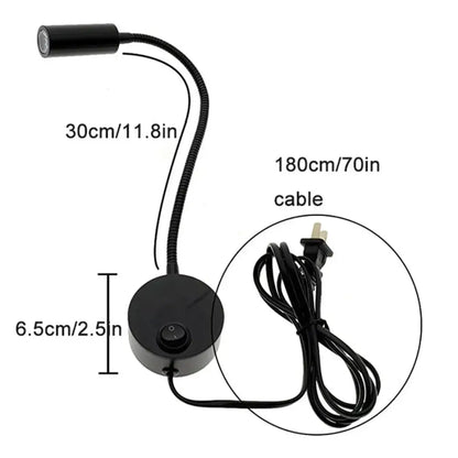 Modern black led wall lamp set 2pcs flexible bedroom reading light