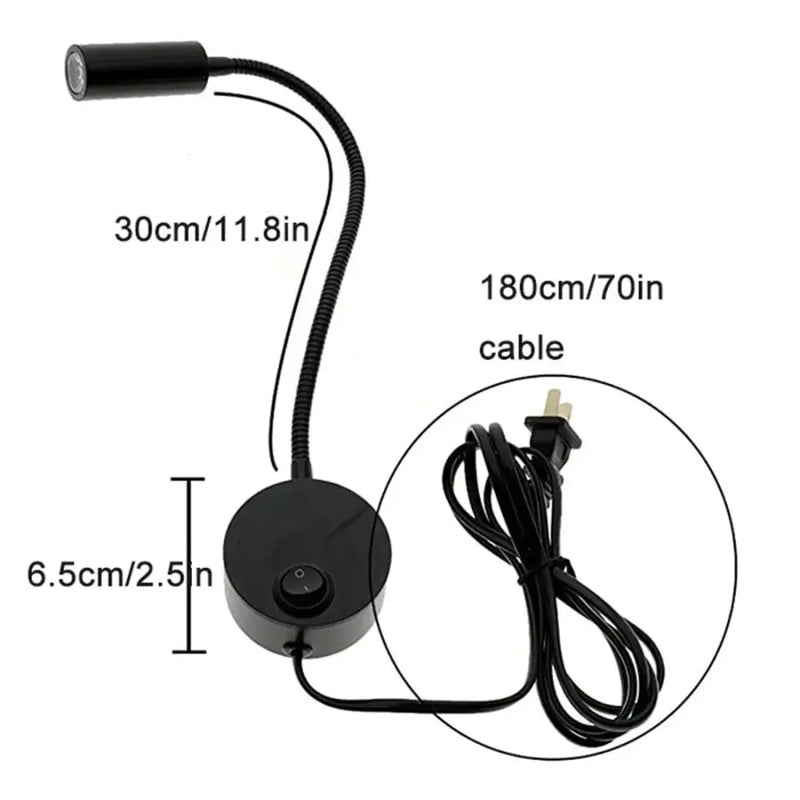 Modern black led wall lamp set 2pcs flexible bedroom reading light