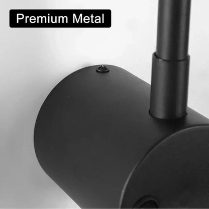 Modern black led wall lamp with adjustable bedroom spotlight