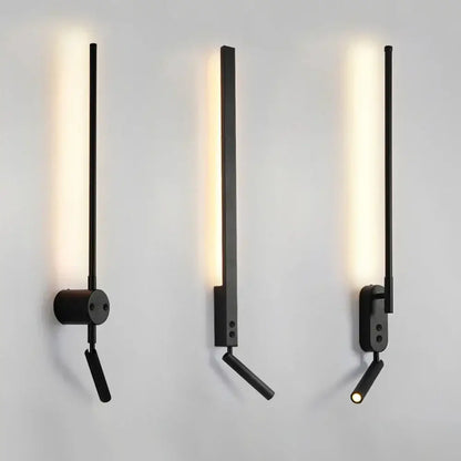 Modern black led wall lamp with adjustable bedroom spotlight