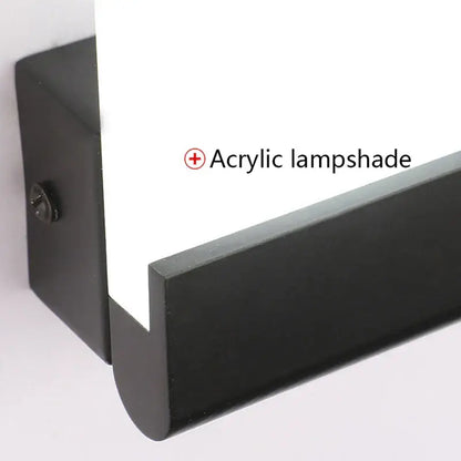 Modern black led wall lamp with frosted glass for bedroom