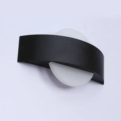 Modern black led wall lamp with frosted glass for bedroom