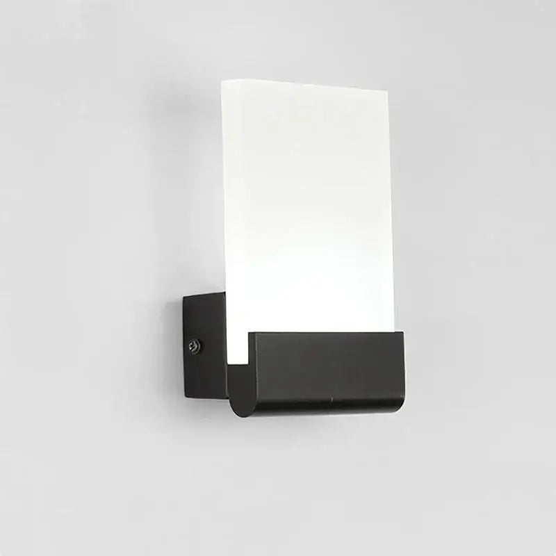 Modern black led wall lamp with frosted glass for bedroom