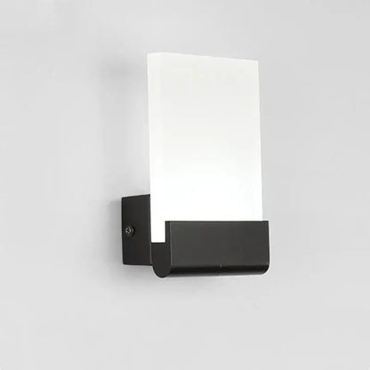 Modern black led wall lamp with frosted glass for bedroom