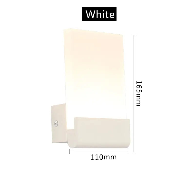 Modern black led wall lamp with frosted glass for bedroom