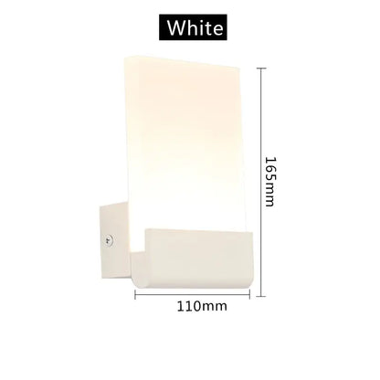Modern black led wall lamp with frosted glass for bedroom