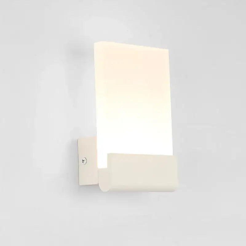 Modern black led wall lamp with frosted glass for bedroom