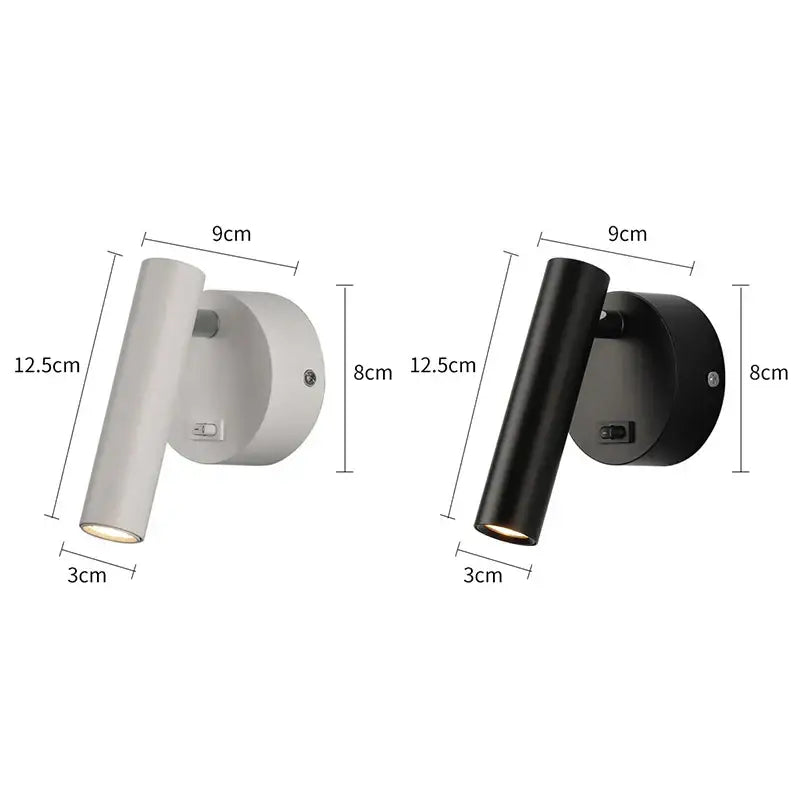 Modern black led wall lamps adjustable bedroom reading light