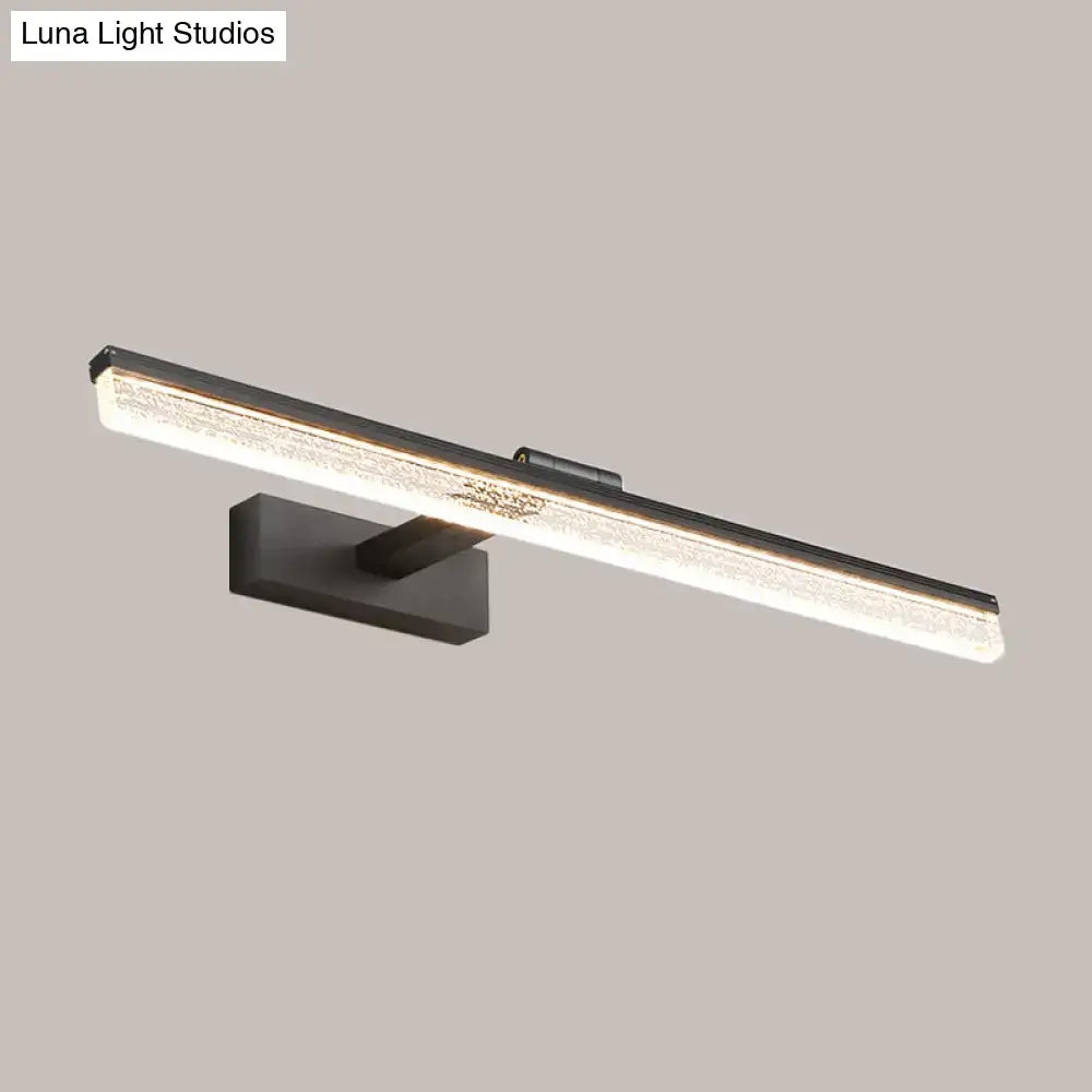 Modern black led wall light bathroom vanity with frosted shade