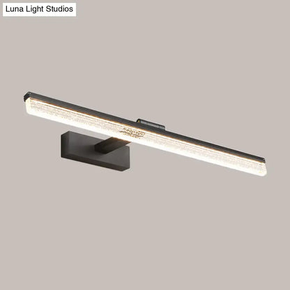 Modern black led wall light bathroom vanity with frosted shade