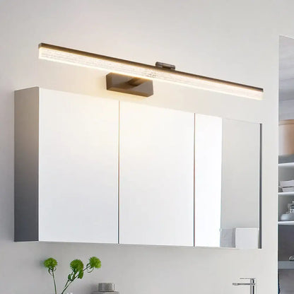 Modern black led wall light bathroom vanity with frosted shade