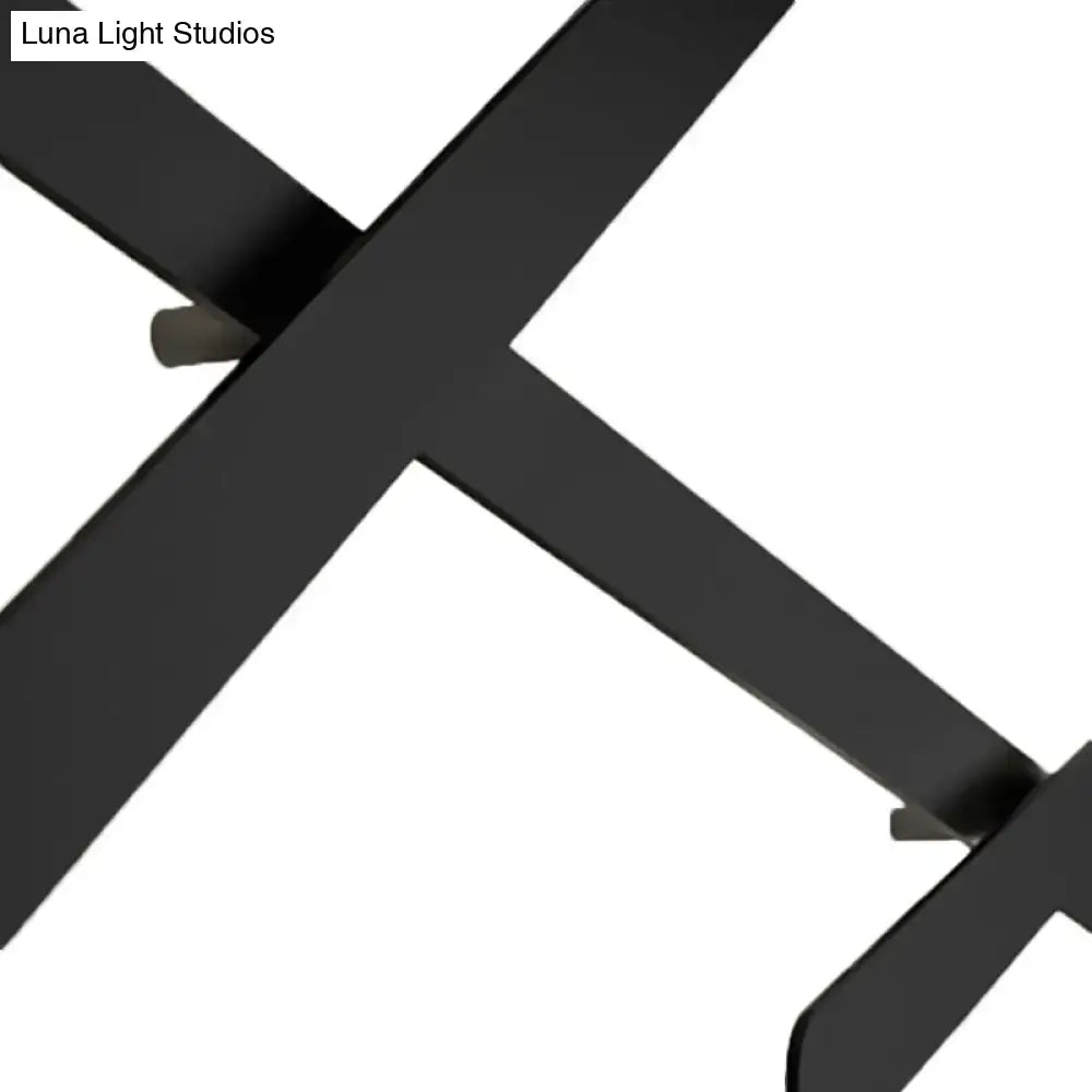 Modern black led wall light living room crossed lines bulb included