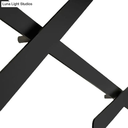 Modern black led wall light living room crossed lines bulb included