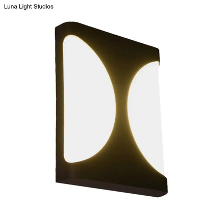 Modern black led wall sconce bedroom double semicircle pattern light