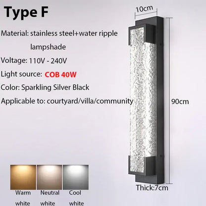 Modern black led wall sconce garden textured amber glass light