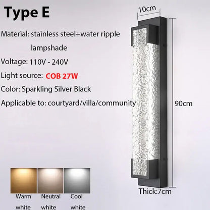Modern black led wall sconce garden textured amber glass light