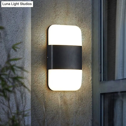 DecorBites™ Modern Black LED Wall Sconce Light: Rectangular Metal Fixture, Warm/White Glow