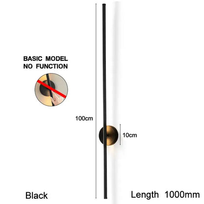 Modern black led wall sconce with dimmable touch switch for bedroom