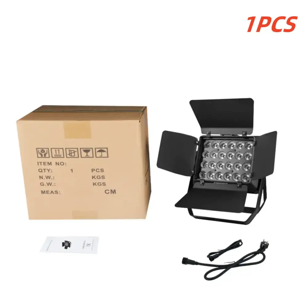 Modern black led wall wash flood light with barn doors for disco room