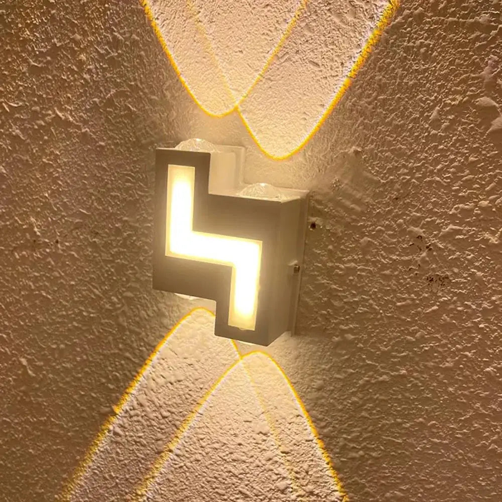 Modern black letter led wall lamp garden waterproof sconce