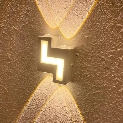 Modern black letter led wall lamp garden waterproof sconce