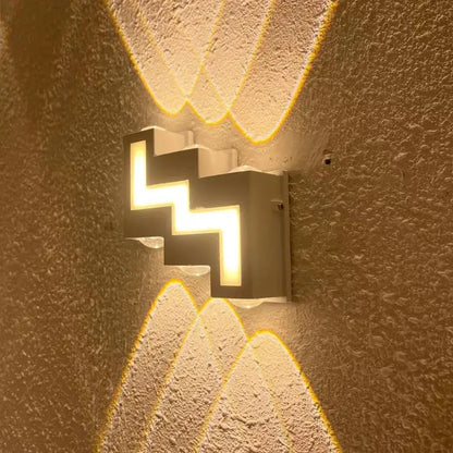 Modern black letter led wall lamp garden waterproof sconce