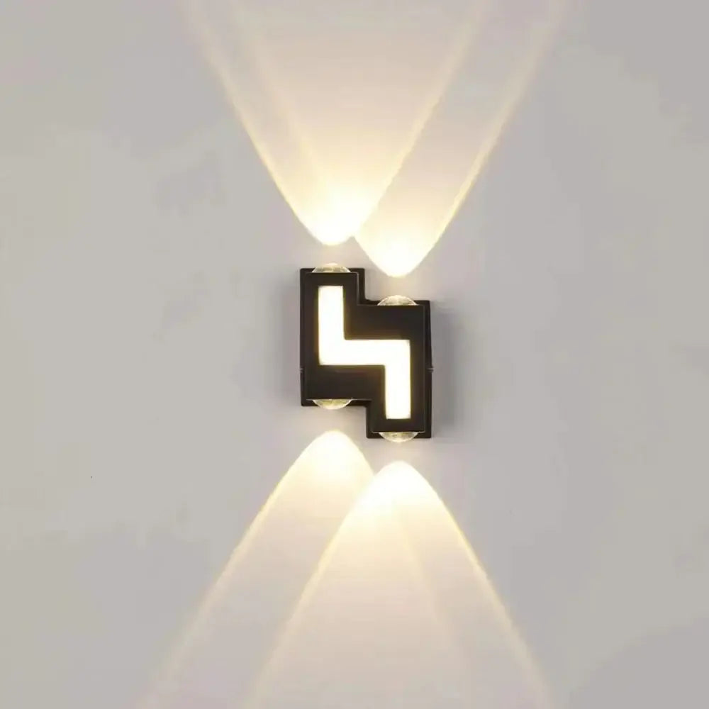 Modern black letter led wall lamp garden waterproof sconce