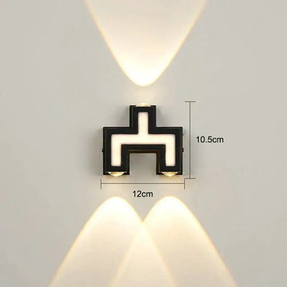 Modern black letter led wall lamp garden waterproof sconce