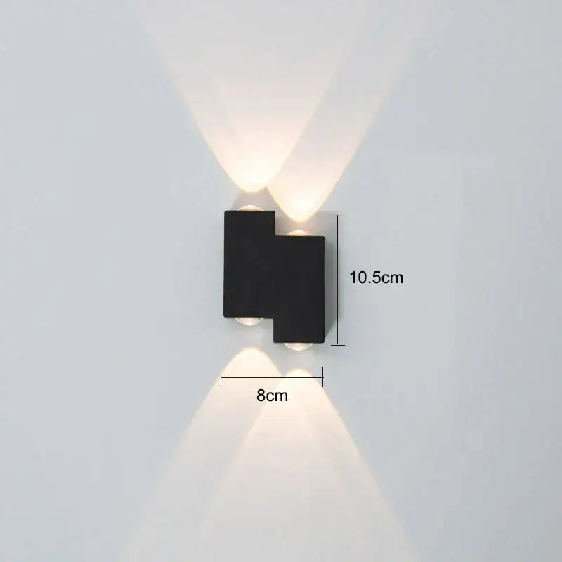 Modern black letter led wall lamp garden waterproof sconce