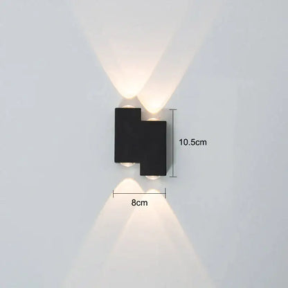 Modern black letter led wall lamp garden waterproof sconce