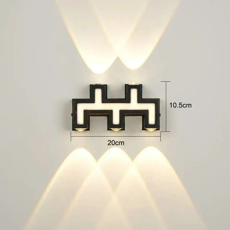 Modern black letter led wall lamp garden waterproof sconce