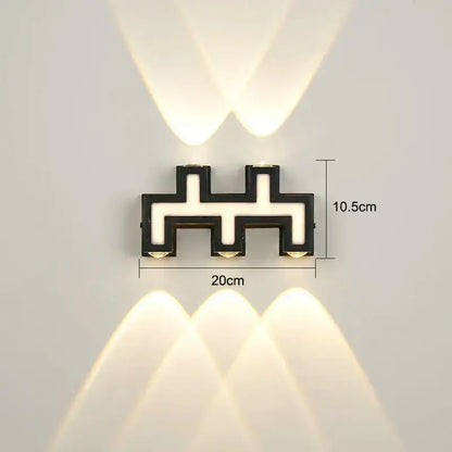Modern black letter led wall lamp garden waterproof sconce