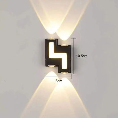 Modern black letter led wall lamp garden waterproof sconce