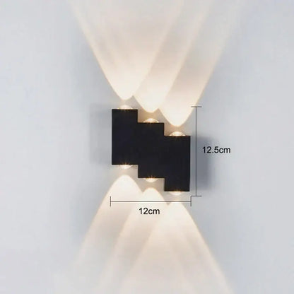 Modern black letter led wall lamp garden waterproof sconce